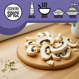 Essential Spice Dried Sliced White Button Mushrooms - Premium Quality, Mild & Savory Flavor - Ideal for Soups, Sauces, Stir-Fries & Pasta - Easy
