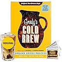 GRADY’S COLD BREW, New Orleans Style, 100% Arabica Ground Coffee & Chicory Pouches, One Box of Four Easy-to-Brew Bean Bags, Makes 12 drinks