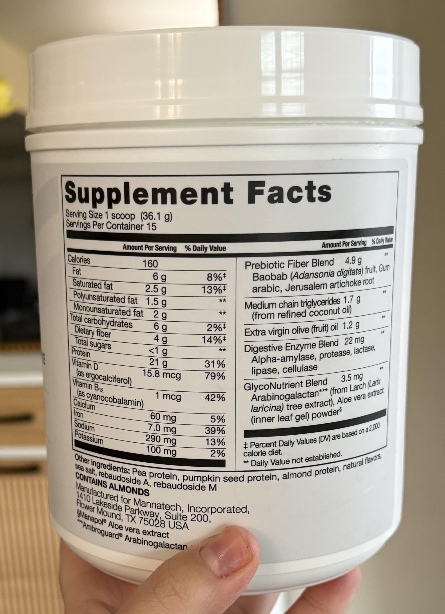 Mannatech TruHealth Shake - Vanilla Flavor - 541.5g