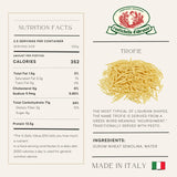 Rustichella d'Abruzzo Trofie Pasta - Authentic Italian Durum Wheat Semolina, Traditional Ligurian Shape, Soups & Cold Dishes - 250g Bag - Classic