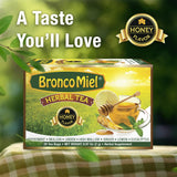 BRONCOMIEL Tea Bags - Honey Herbal Tea for Coughing and Soreness - Eucalyptus, Ginger and Lemon Tea - Sweet Honey Flavor - Easy to Prepare - Herbal