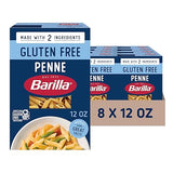 BARILLA Gluten Free Penne Pasta, 12 Ounce (8 Boxes) - Non-GMO Gluten Free Pasta Made with 2 Ingredients