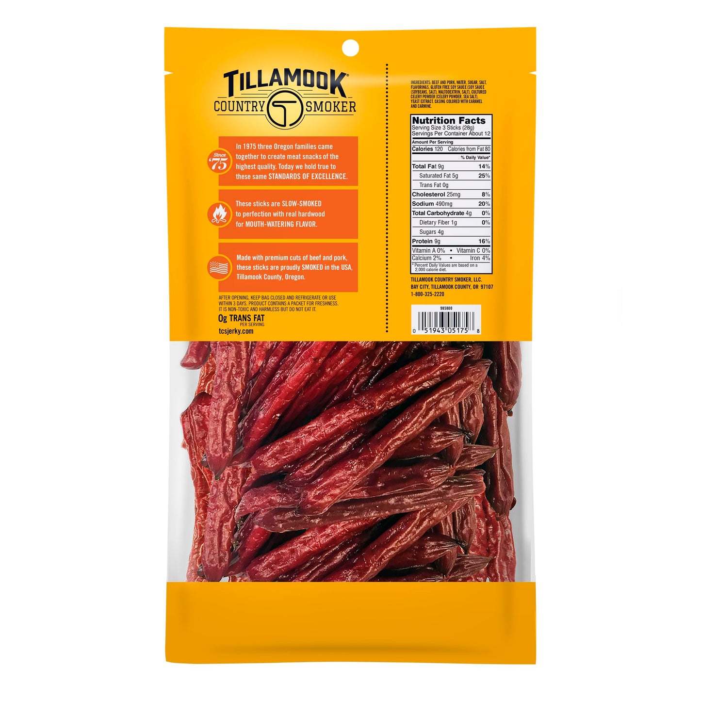 Tillamook Country Smoker Real Hardwood Smoked Sausages, Teriyaki, 12 Ounce