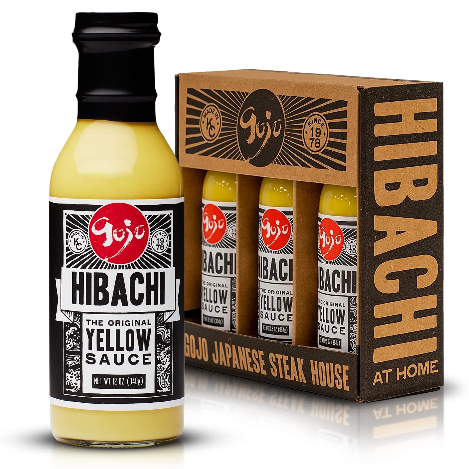 Gojo Hibachi Sauce, The Original Yellow Sauce, Buttery Tangy Japanese Steakhouse Dipping and Drizzle Sauce for Shrimp, Chicken, Steak, Rice