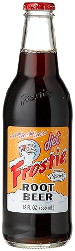 Frostie DIET ROOT BEER - "Even the snowman is into the Low Carb Craze!", 12-Ounce Glass Bottle (Pack of 12)