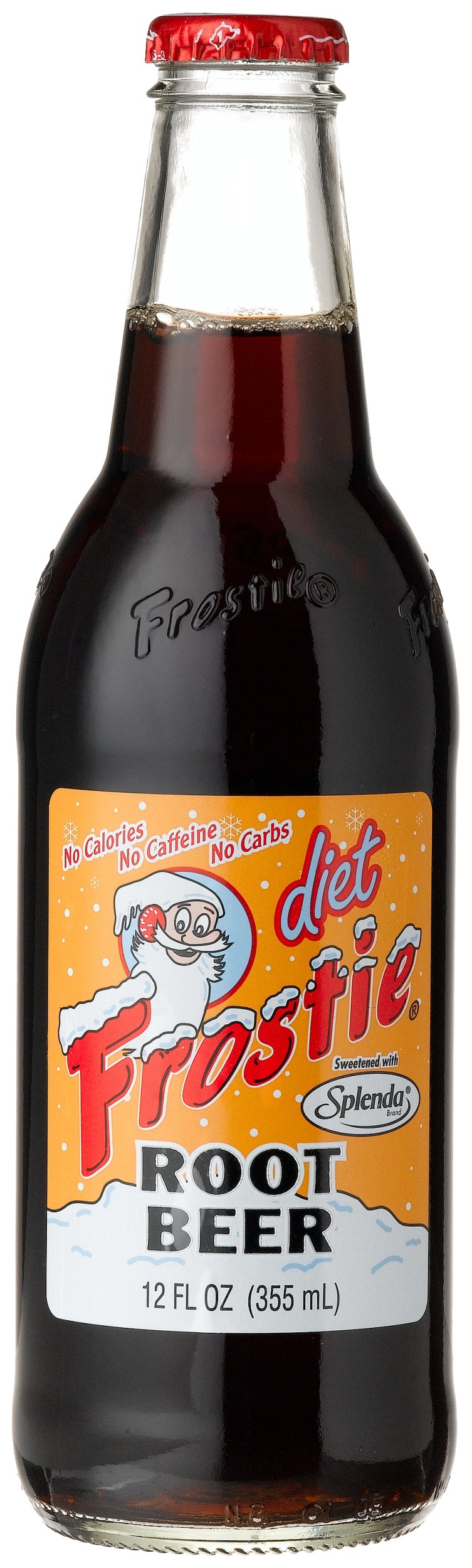 Frostie DIET ROOT BEER - "Even the snowman is into the Low Carb Craze!", 12-Ounce Glass Bottle (Pack of 12)