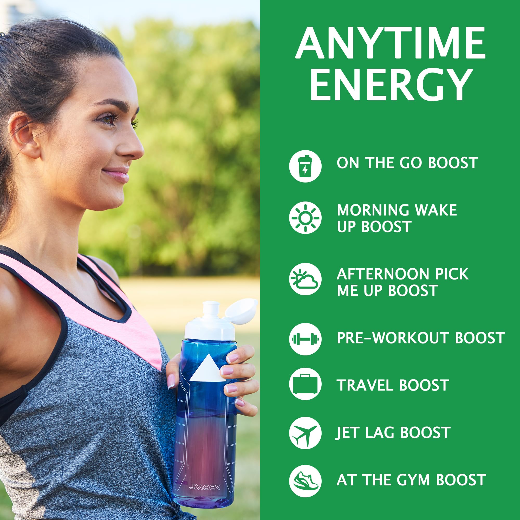 Let'z Go Clean Energy Drink Mix - Natural Caffeine Packets, Vitamins C + D, Electrolytes, Sugar-Free, Zero Calories | Anytime Energy | 15 Count