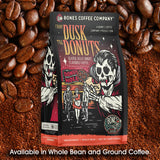 Bones Coffee Company From Dusk Till Donuts Jelly Donuts Flavored Coffee, Medium Roast Low Acid Arabica Beans Compatible with Auto drip and French