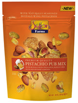 Setton Farms Pistachio Pub Mix 20 Oz. Value Bag. With Buffalo Wing Pistachios, Ranch Corn Nuts, Honey Roasted Sesame Chips and Hickory Almonds.