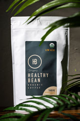 Healthy Bean Organic Ground Coffee Thrive Morning Blend - Low Acid Coffee Grounds for Sensitive Stomach - Medium Roast Blend, USDA Organic, High