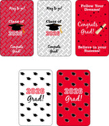 60 New Graduation Cap Party Class of 2026 Miniatures Candy Bar Wrapper, Mini Candy Chocolate Bar Stickers, Labels, Candy Not Included, Color Red. Made