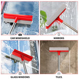 Window Squeegee with 18.5"-28.5" Retractable Handle, 2-in-1 Squeegee for Window Cleaning Tool for Cars, Trucks, Glass Doors, Shower, Outdoor Windows