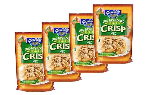 Hospitality Old Fashioned Fruit Cobbler Mix or Fruit Crisp Mix- Four 7 oz. Packets (Fruit Crisp Mix)