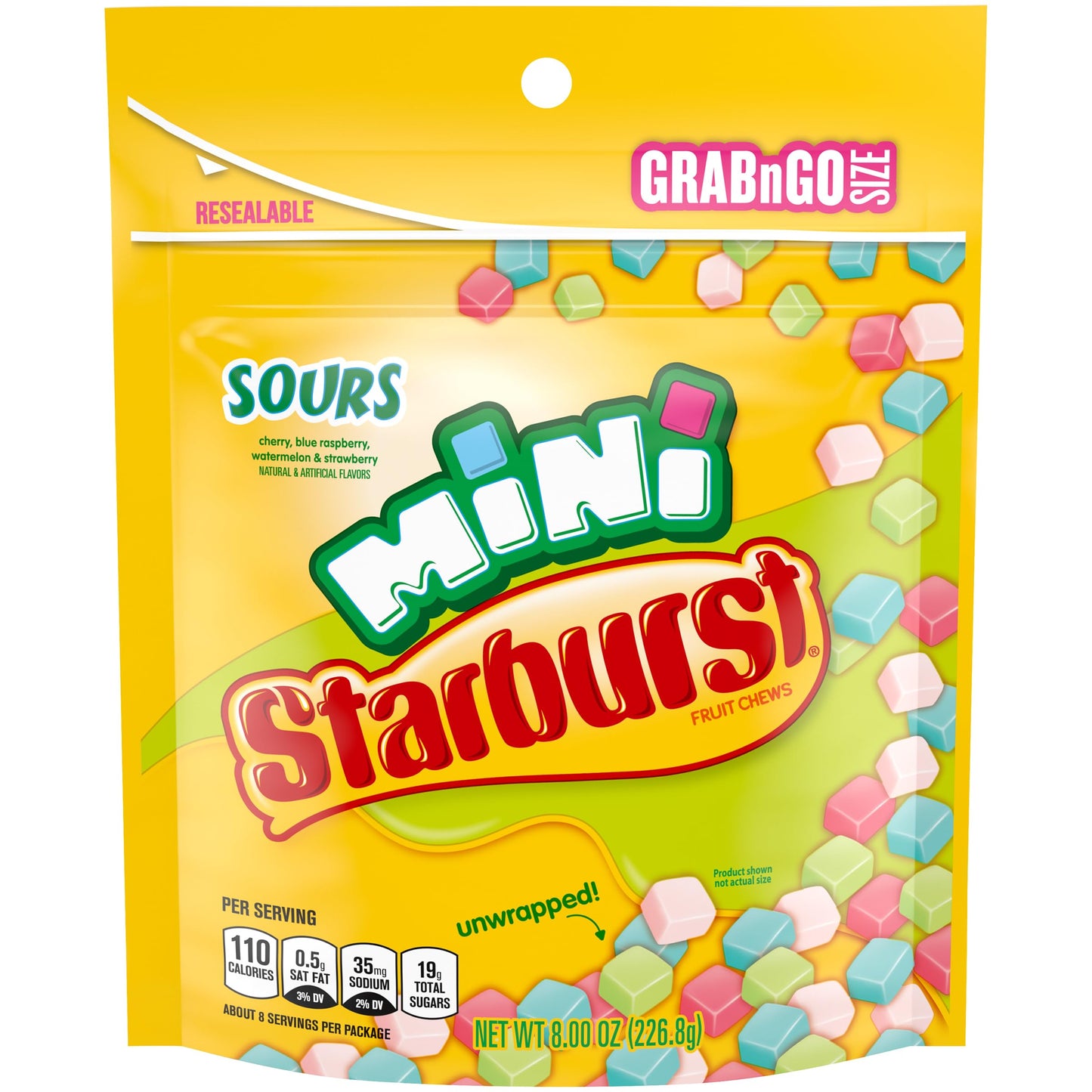 Mini 3 Assorted Flavors Stand Up Pouch Unwrapped, 8 Ounce (Pack of 3), Orignal, Sours & FaveReds