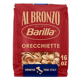 Barilla Al Bronzo Orecchiette Pasta 16 oz., Bronze Cut, Created from High Quality Durum Wheat, Imported From Italy, Non-GMO, Kosher