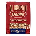 Barilla Al Bronzo Orecchiette Pasta 16 oz., Bronze Cut, Created from High Quality Durum Wheat, Imported From Italy, Non-GMO, Kosher