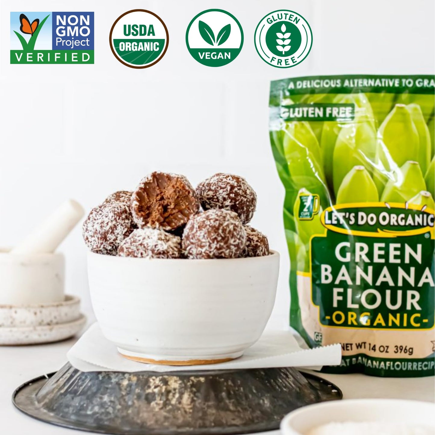 Let's Do Organic Green Banana Flour - Grain Flour Replacement, Resistant Starch, Versatile Starch, Gluten Free, Iron, Non-GMO Project Verified, USDA