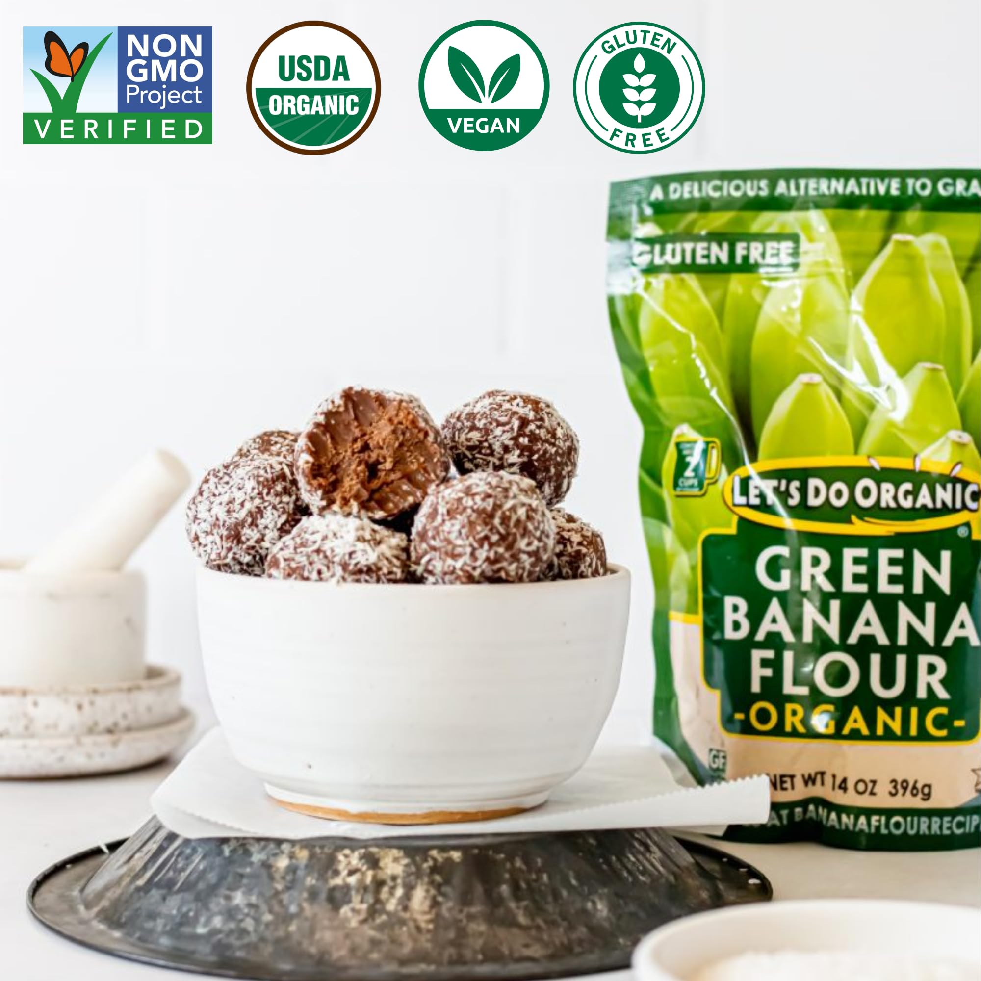 Let's Do Organic Green Banana Flour - Grain Flour Replacement, Resistant Starch, Versatile Starch, Gluten Free, Iron, Non-GMO Project Verified, USDA