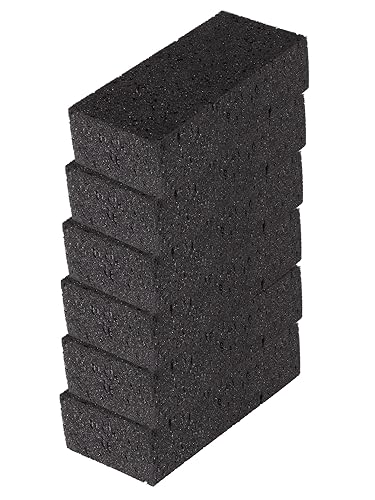 Okleen Big Sponge. Made in Europe. 6 Pack, Black. 8.9x4.3x2.4 Inch Extra Large Odorless Commercial Sponge for All Purpose Cleaning