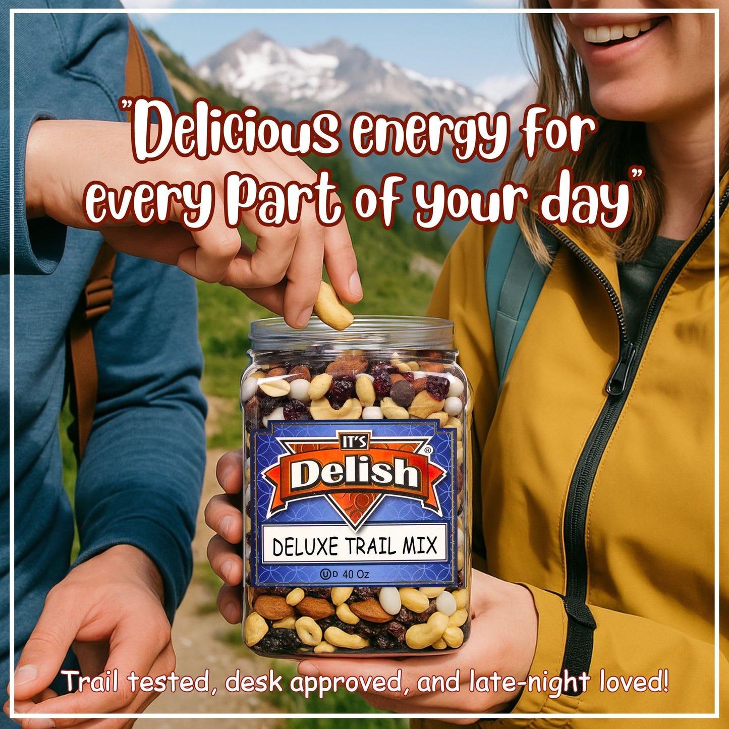Deluxe Trail Mix with Greek Yogurt, Chocolate, Fruit and Nuts by Its Delish, 2.5 lbs Jumbo Container | Healthy Mix of Yogurt Coated Raisins & Dark