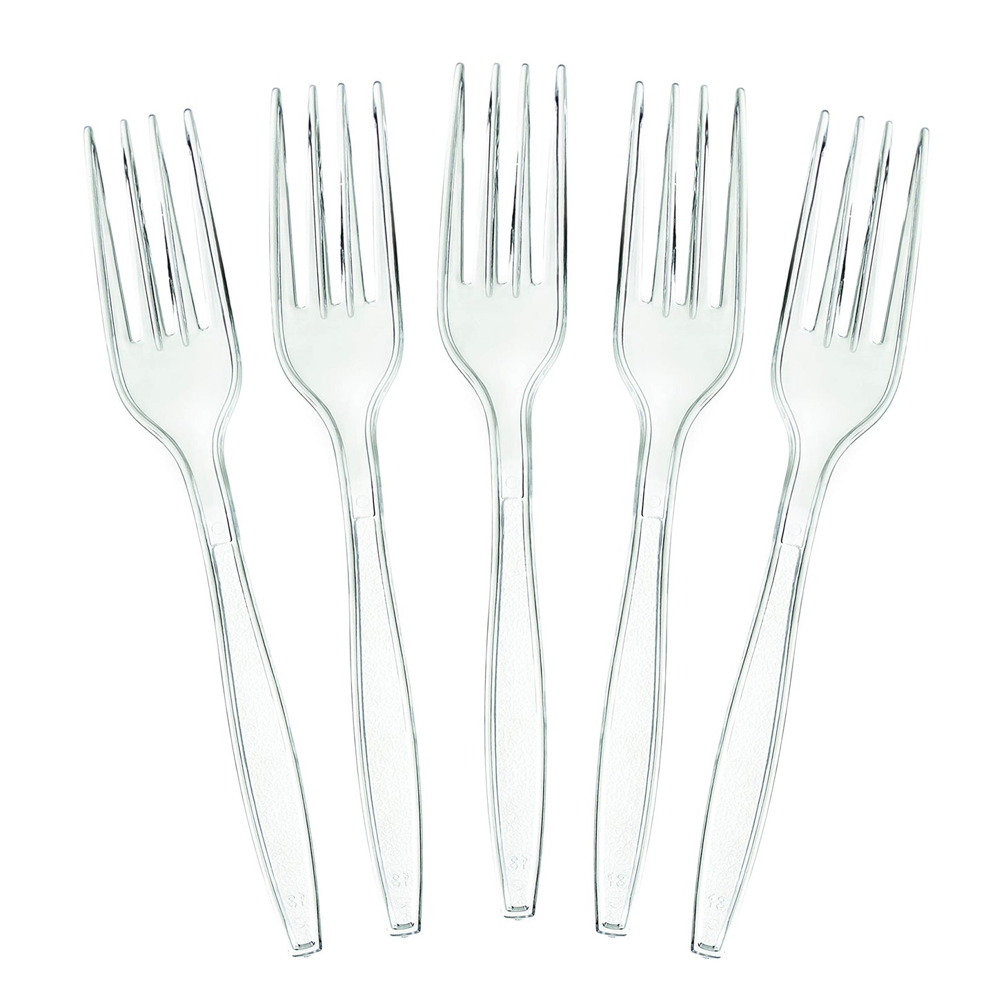Plasticpro Disposable Clear Plastic Forks Heavyweight Utensils Pack of 100 Count