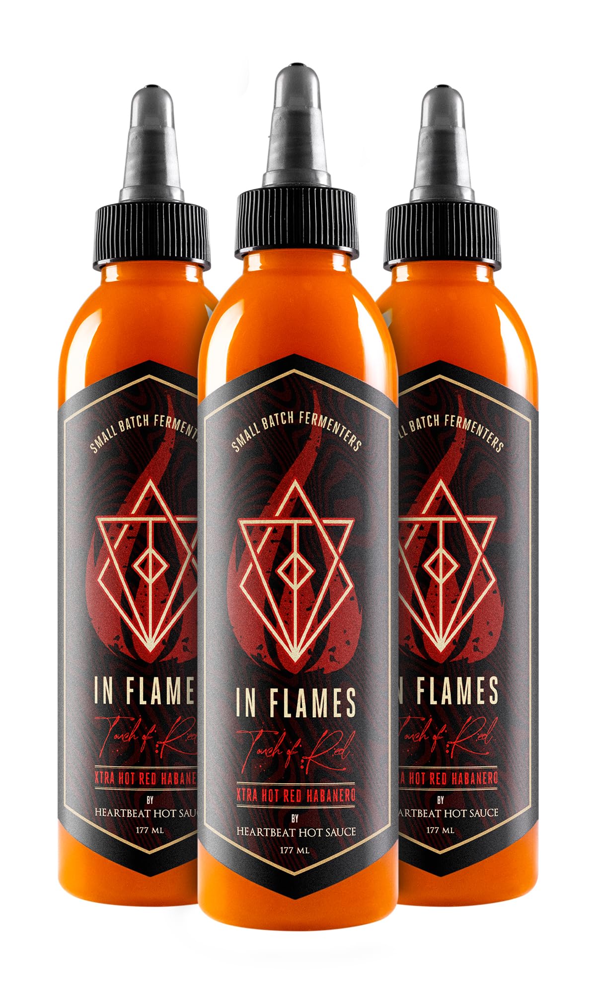 Heartbeat Hot Sauce Co. | In Flames Extra Hot Red Habanero 6 oz. 3 pack