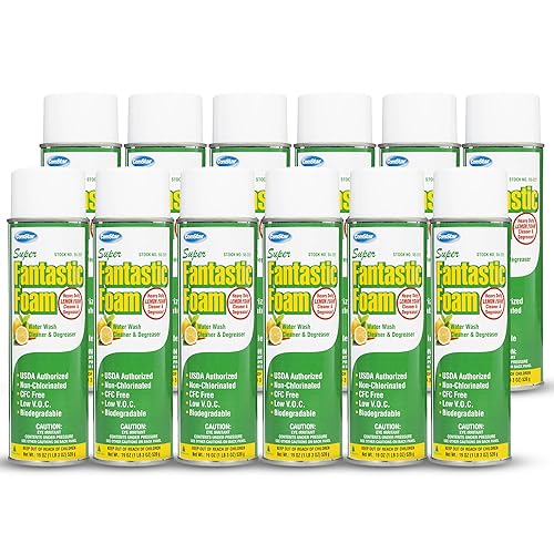 ComStar Super Fantastic Foam, 20 Ounce Aerosol, Heavy Foaming Water Rinse Degreaser, Safe Non-Corrosive Formula, Low VOC, Non-Chlorinated, CFC Free