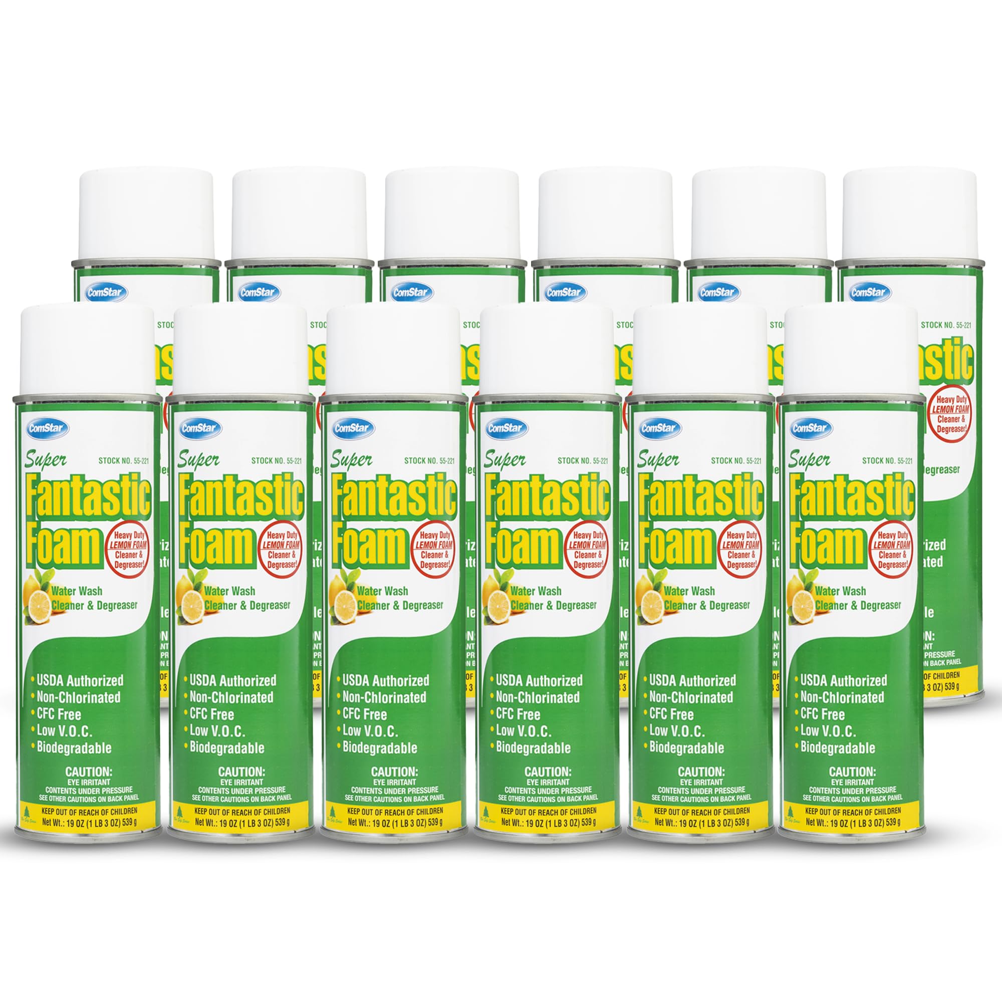 ComStar Super Fantastic Foam, 20 Ounce Aerosol, Heavy Foaming Water Rinse Degreaser, Safe Non-Corrosive Formula, Low VOC, Non-Chlorinated, CFC Free