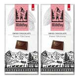 Milkboy Swiss Chocolates Dark Chocolates - 72% Cocoa, Made in Switzerland, Dairy Free, Vegan, Gluten-Free, Non-GMO, Kosher, Sustainably Farmed