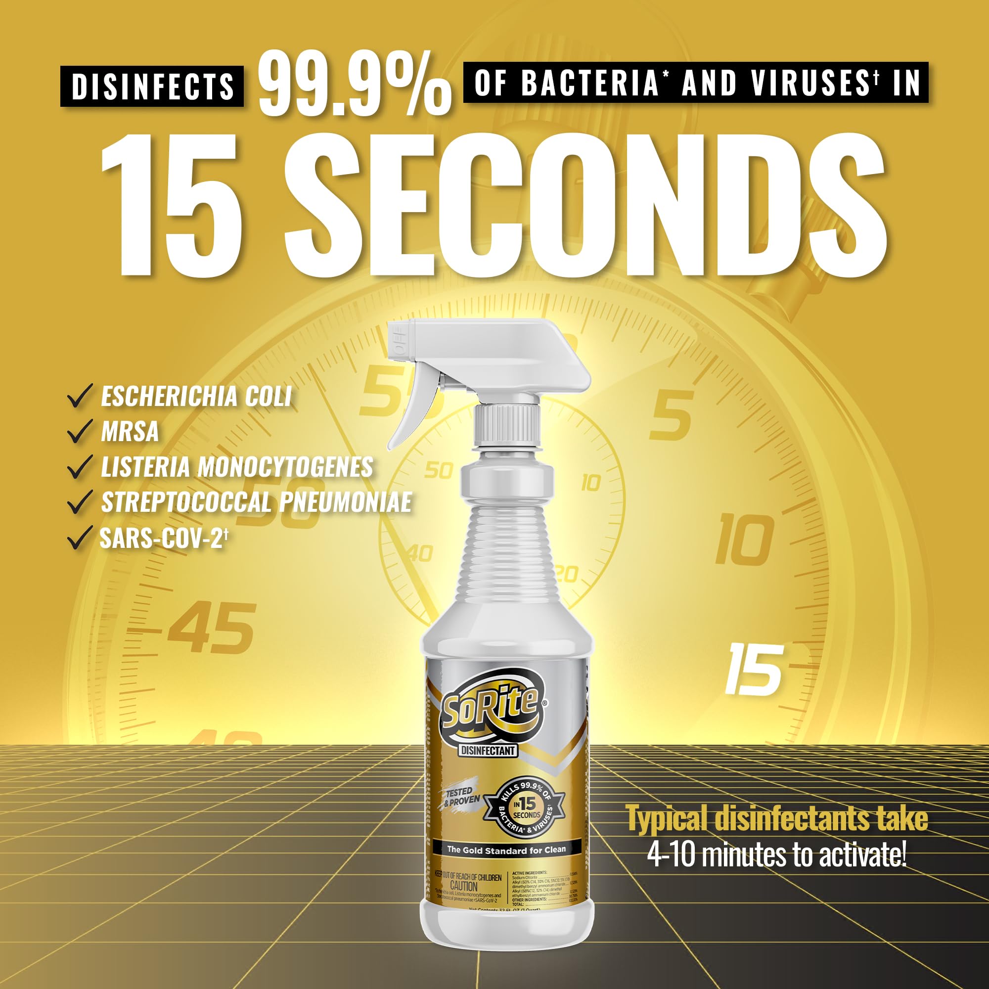 SoRite Disinfectant Spray - Multi Surface Cleaner, Antibacterial House Cleaning Supplies, Bathroom and Kitchen, Household Essentials, Sanitizer