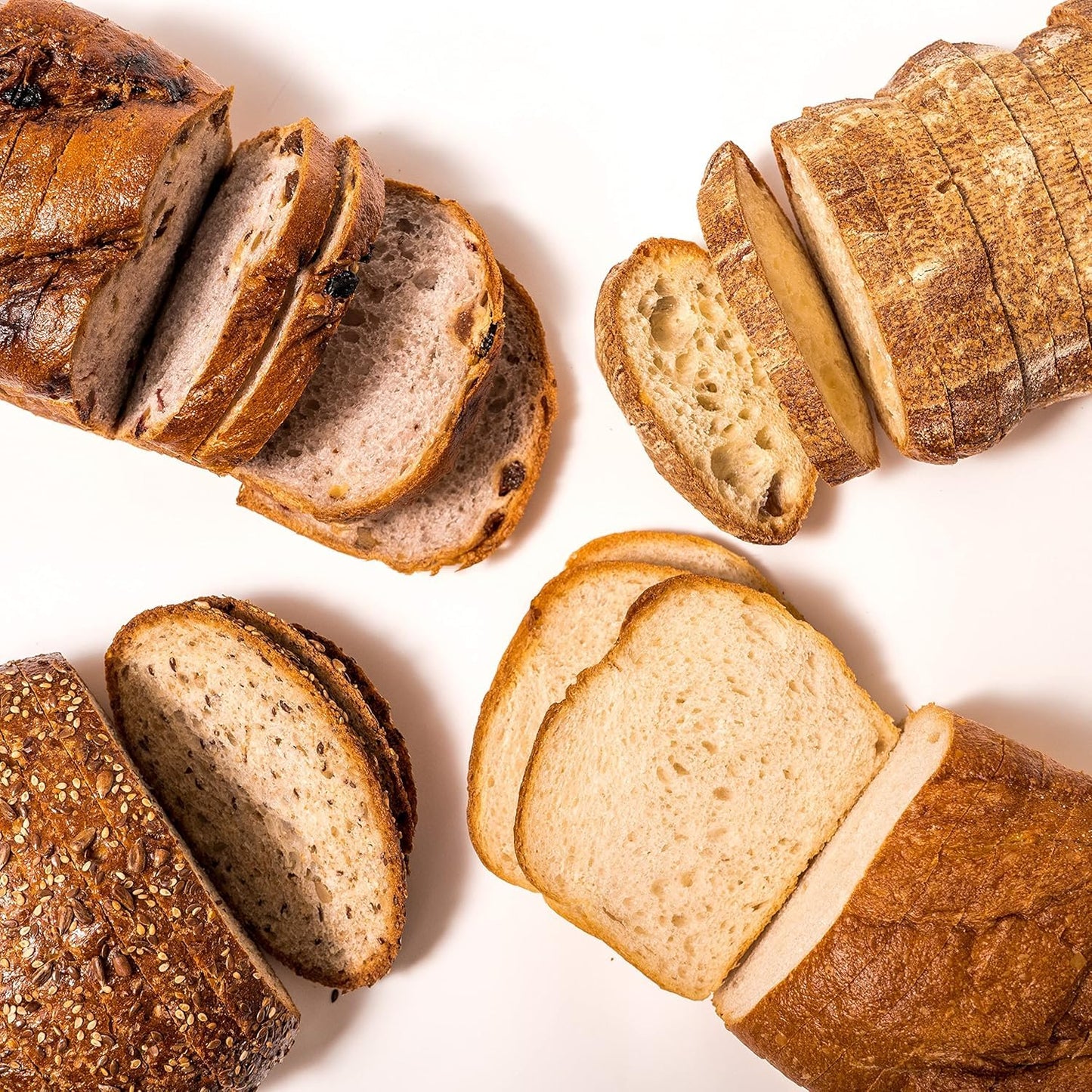C’O Bakery Artisan Bread Variety Pack - Handmade, All Natural, High Fiber, Sliced Sandwich Loaf (Pack of 4 Loaves), Sourdough, Multigrain, Ciabatta