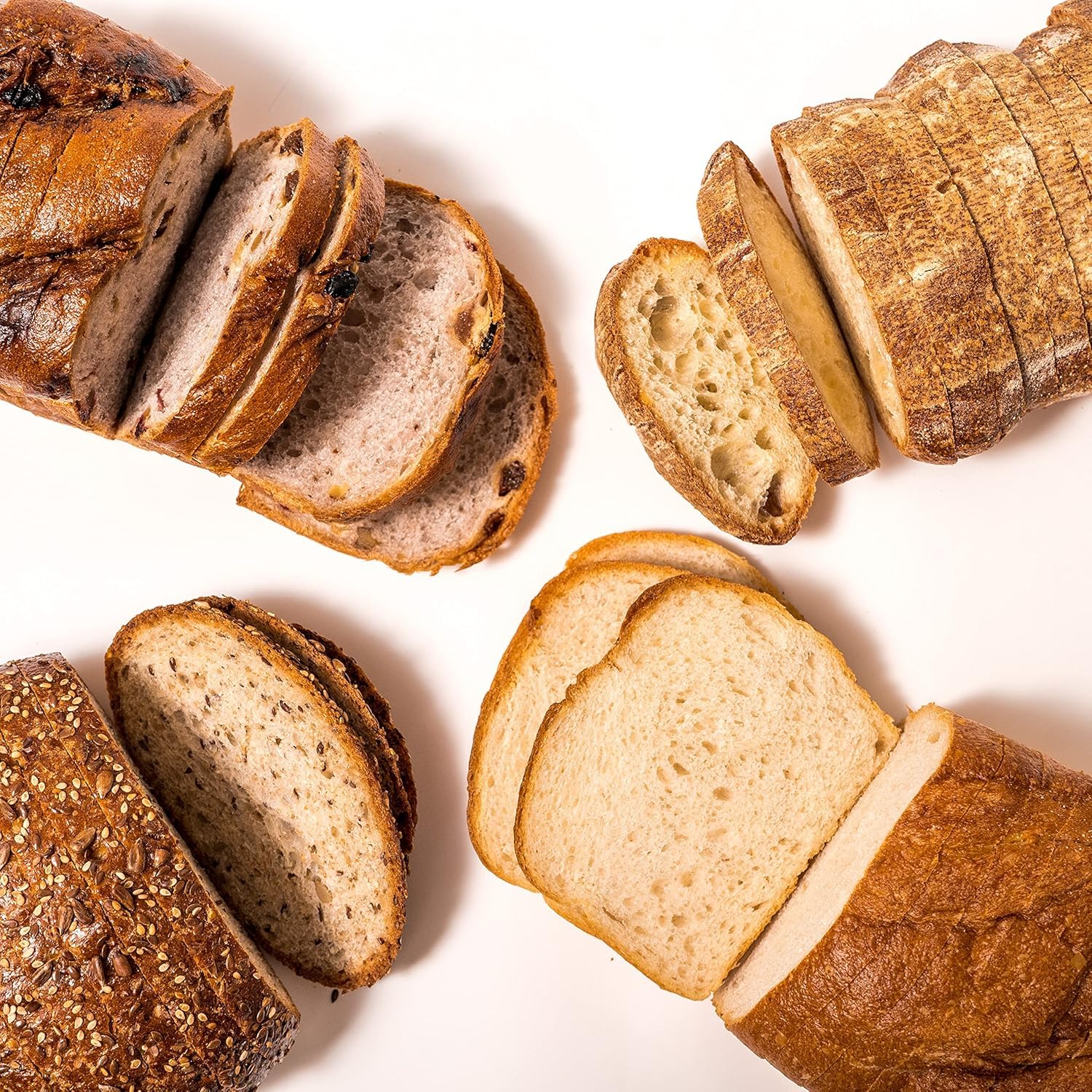 C’O Bakery Artisan Bread Variety Pack - Handmade, All Natural, High Fiber, Sliced Sandwich Loaf (Pack of 4 Loaves), Sourdough, Multigrain, Ciabatta