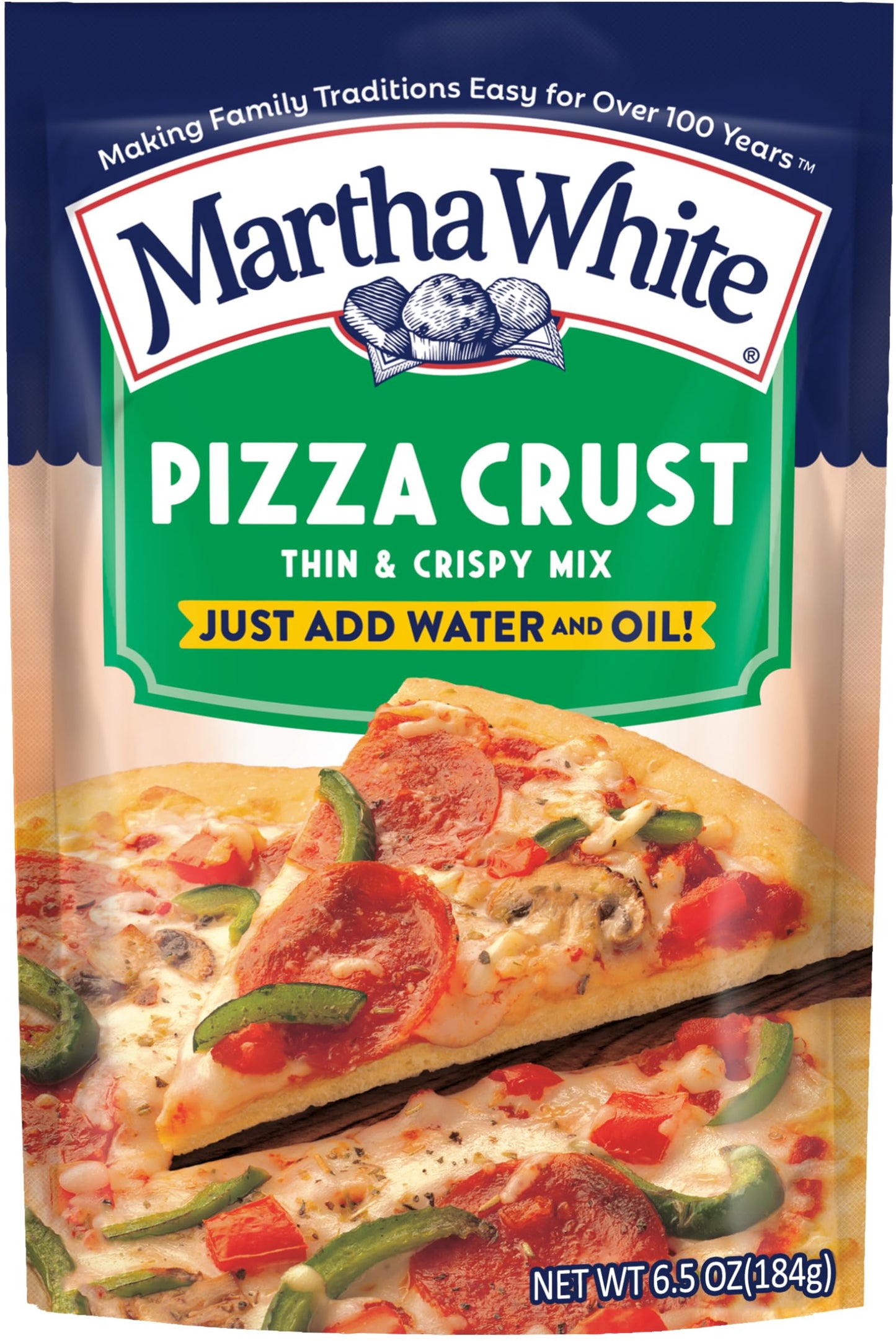 Martha White Pizza Crust Mix, 6.5 Ounce (Pack of 12)