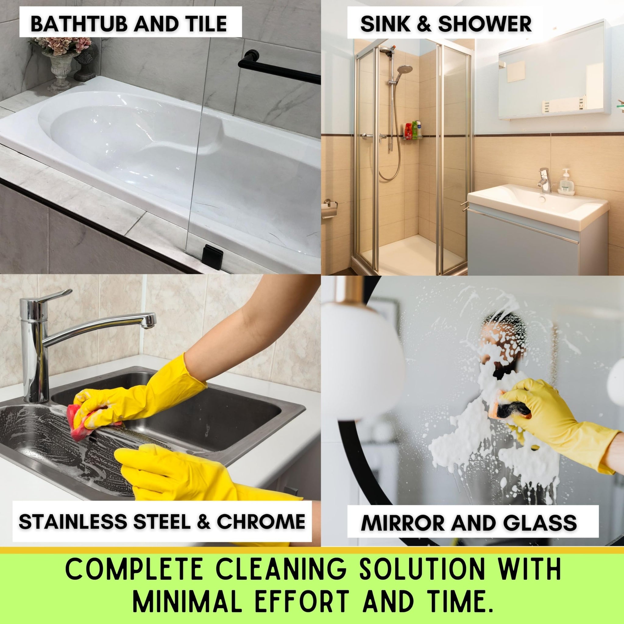 Cozy Home Luxe Bundle - 2 Pack CLR Brilliant Bath Cleaner Bundle With Microfiber Towel, Grout Brush & Scrub Sponge - 26oz CLR Bathroom Cleaner Spray