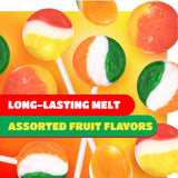 Fruit Lollipops - 40 Count - 1 Lb Pack - Assorted Fruit Hard Candy Individually Wrapped - Flat Suckers for Goodie Bags, Parties & Classroom Rewards