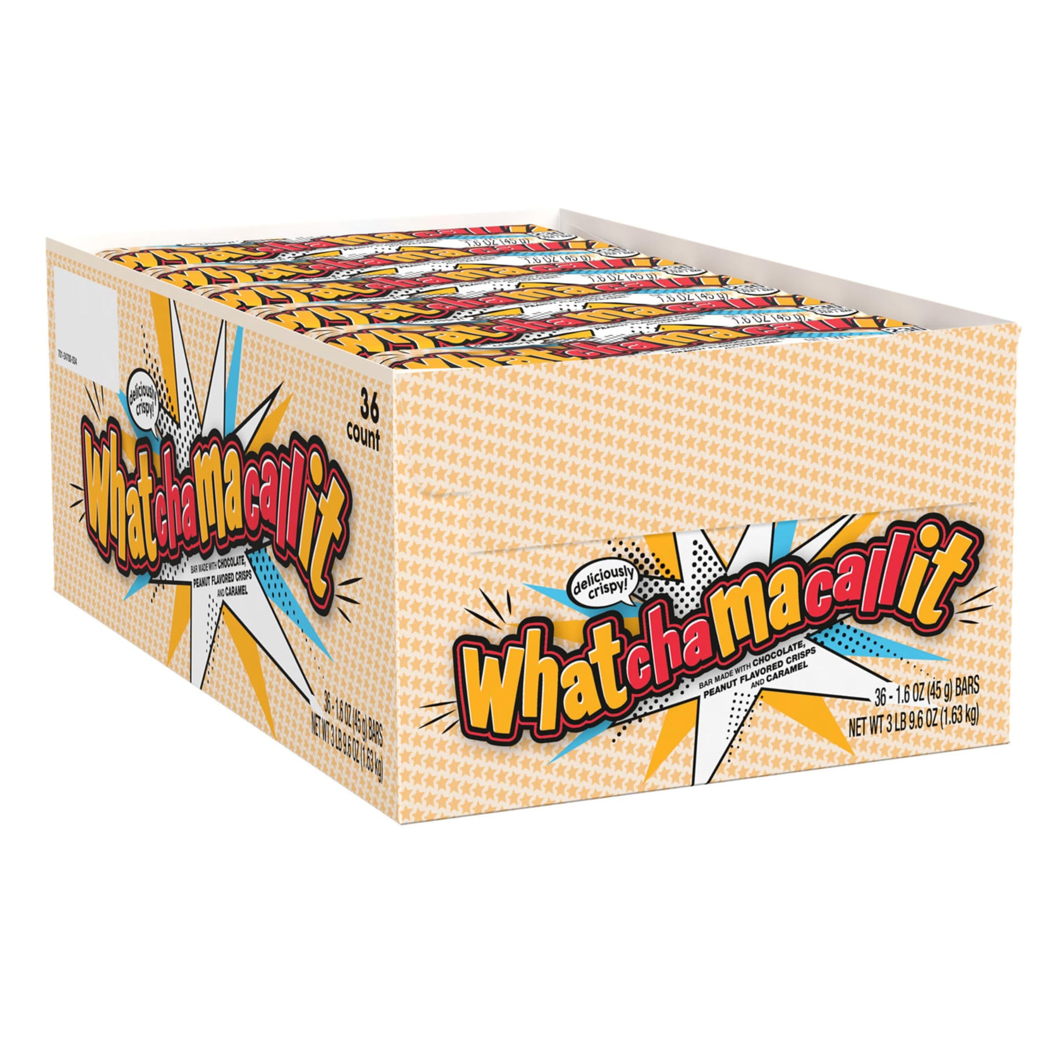 WHATCHAMACALLIT Chocolate Caramel Peanut Crisps Candy Bars, 1.6 oz (36 Count)
