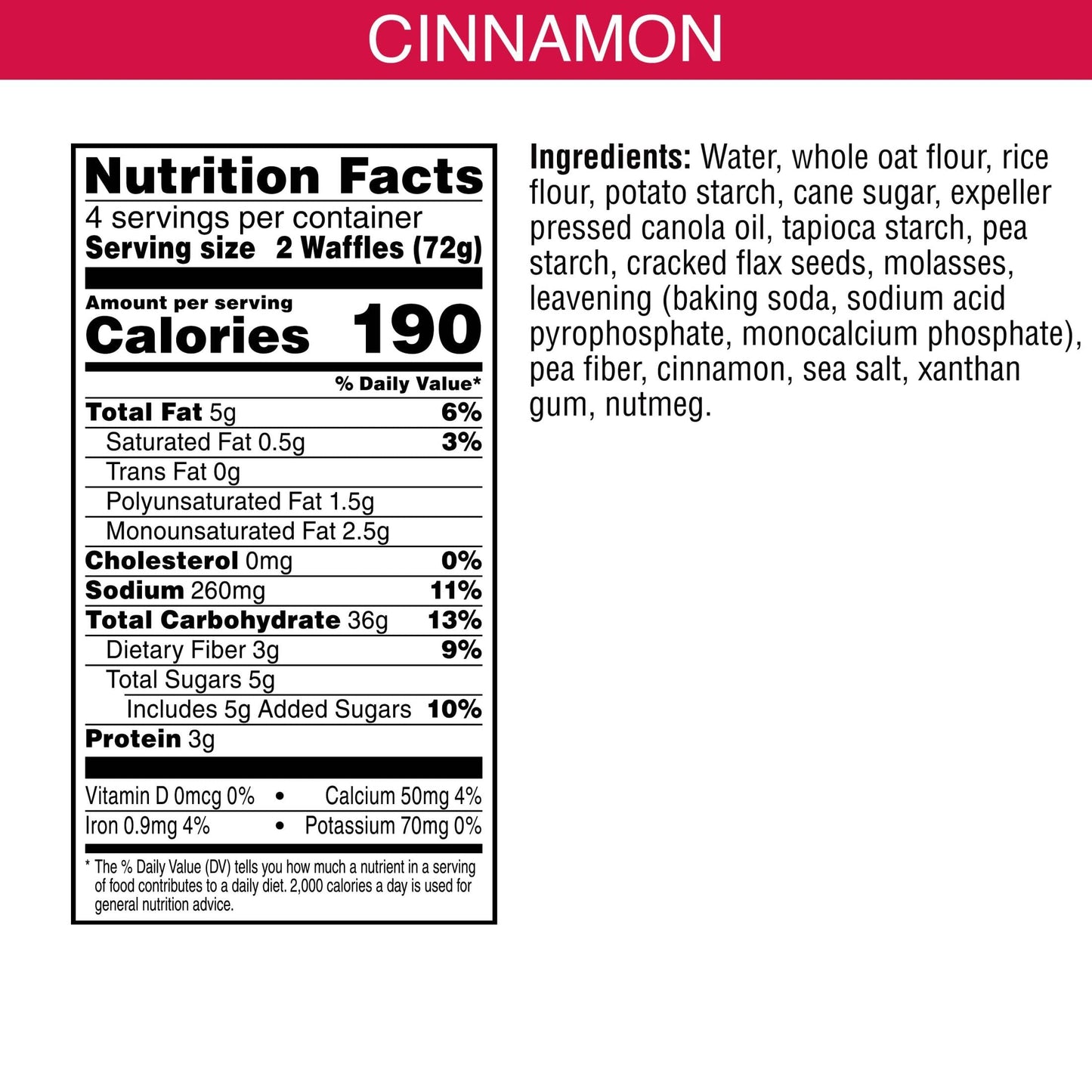 Kashi Frozen Waffles, Vegan and Gluten Free, Frozen Breakfast for Kids, Cinnamon, 10.1oz Box (8 Waffles)