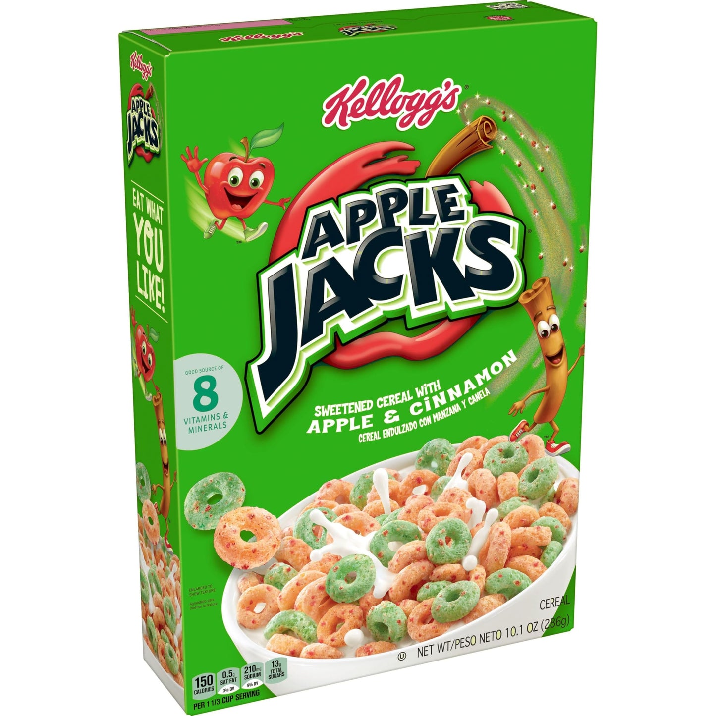 Kellogg's Apple Jacks Breakfast Cereal, Kids Cereal, Family Breakfast, Original, 10.1oz Box (1 Box)