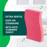 Scotch-Brite Delicate Care Scrub Sponges, 9 Count (3 Packs of 3) - Non-Scratch Cleaning for Glassware, Non-Stick Cookware