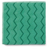 Rubbermaid Commercial Q620 Reusable Cleaning Cloths Microfiber 16 x 16 Green 12/Carton