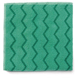 Rubbermaid Commercial Q620 Reusable Cleaning Cloths Microfiber 16 x 16 Green 12/Carton