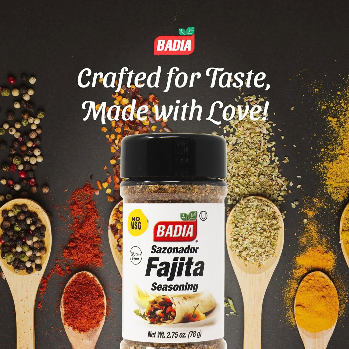 Badia Fajita Seasoning, Sazonador para Fajitas, 2.75 oz - Zesty Tex-Mex Spice Blend for Fajitas - Bold, Smoky Flavor