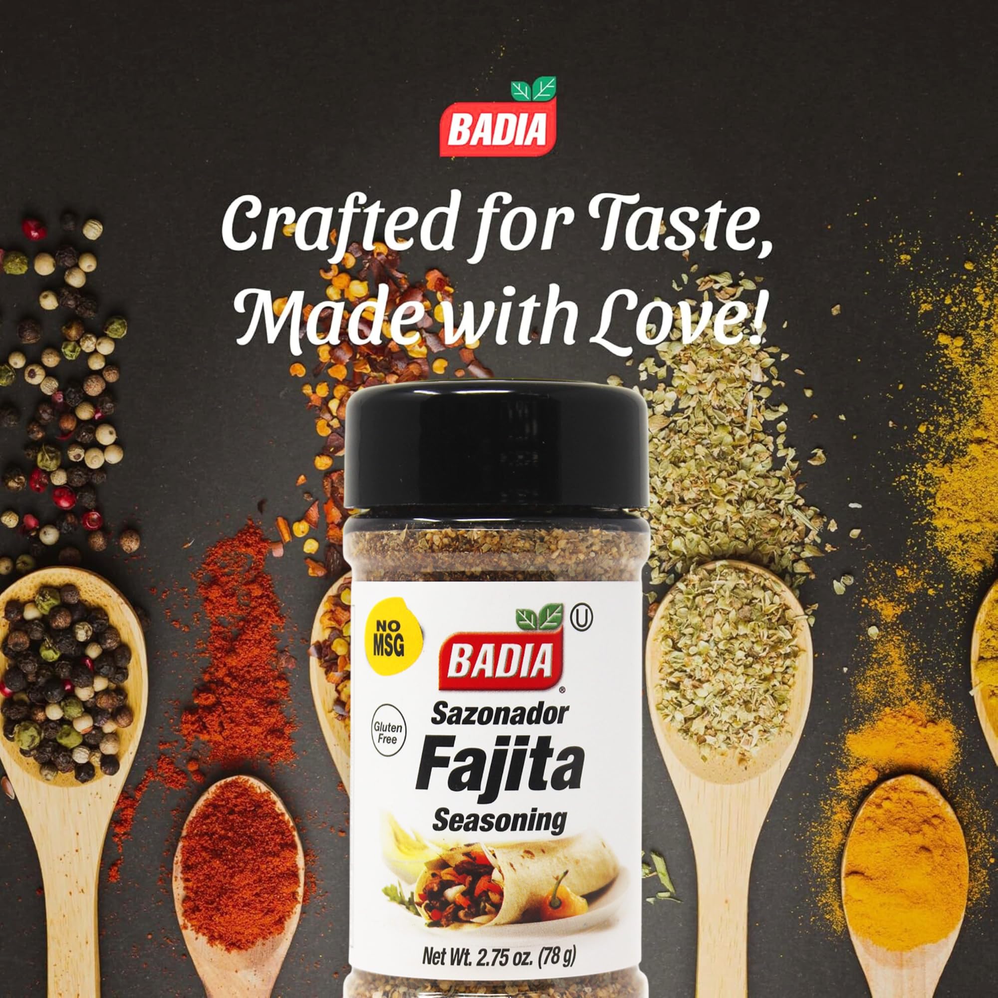 Badia Fajita Seasoning, Sazonador para Fajitas, 2.75 oz - Zesty Tex-Mex Spice Blend for Fajitas - Bold, Smoky Flavor