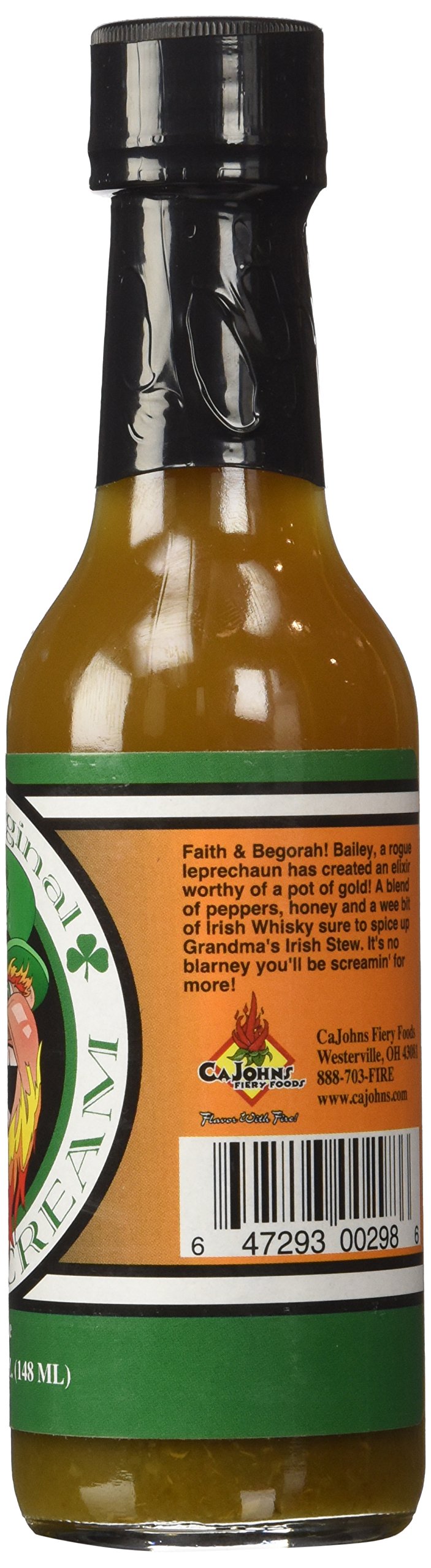 CaJohns The Original Irish Scream Jalapeno Hot Sauce, 5 Fluid Ounce Bottle