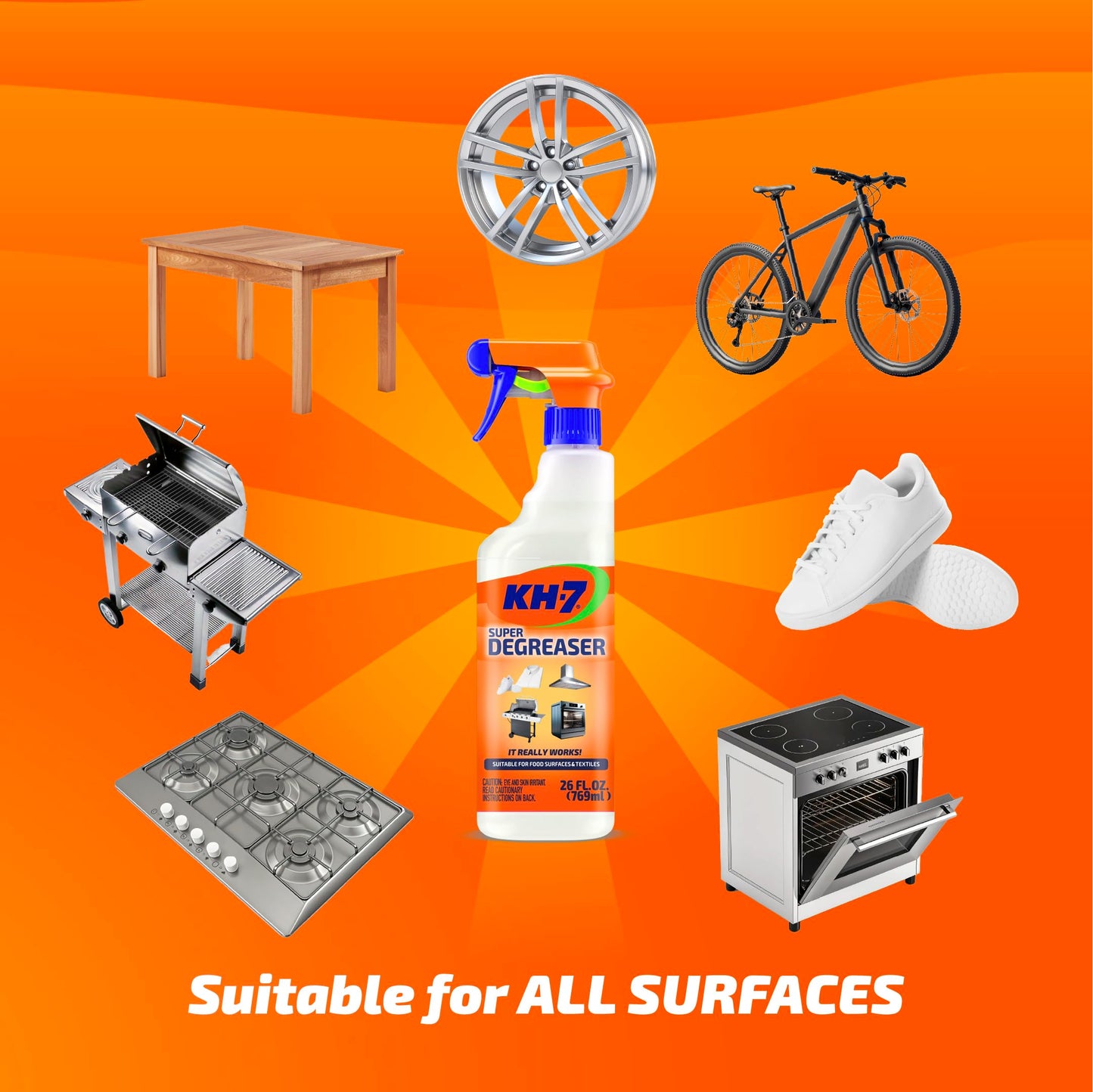 KH-7 Super Degreaser Multipurpose Cleaning Spray: The Heavy Duty All Purpose Cleaner for Your Home, Kitchen, Garage, Car & Laundry | Total Cleaner