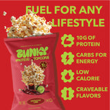 BUNKY Protein Popcorn | Premium High-Protein Air-Popped Snack | Aged White Cheddar & Sriracha Lime | Low Calorie, High Fiber, Guilt-Free Crunch | 10g