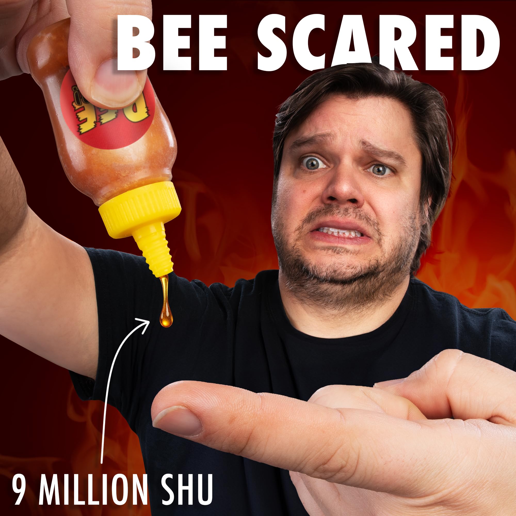 Bee Afraid: The World's Hottest Honey - Infused with 9 Million SHU Spicy Chili Extract, Gourmet Spicy Honey (1.1 oz) - Small, hand-crafted batches