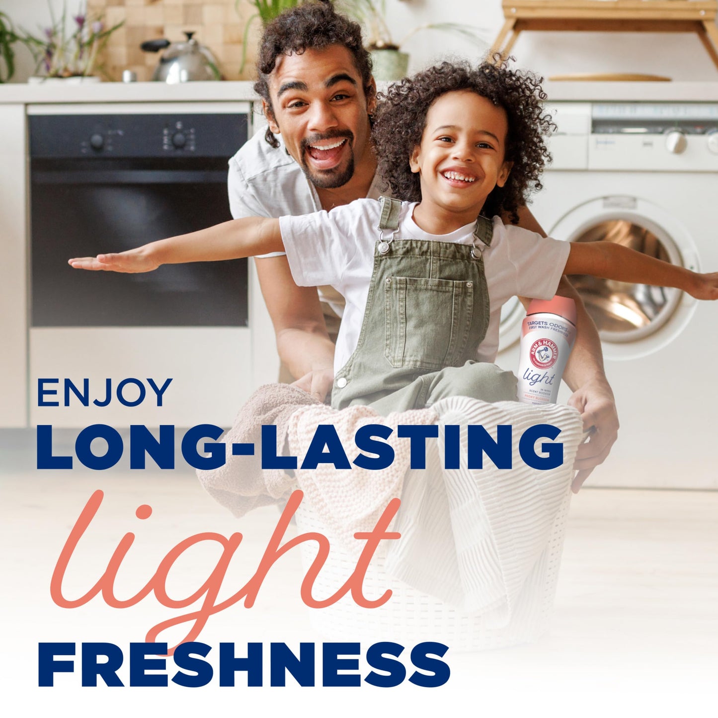 ARM & HAMMER Light In-Wash Scent Booster, No Heavy Perfumes, No Dyes, No Parabens, Peony Blossom Scent, 24 Oz
