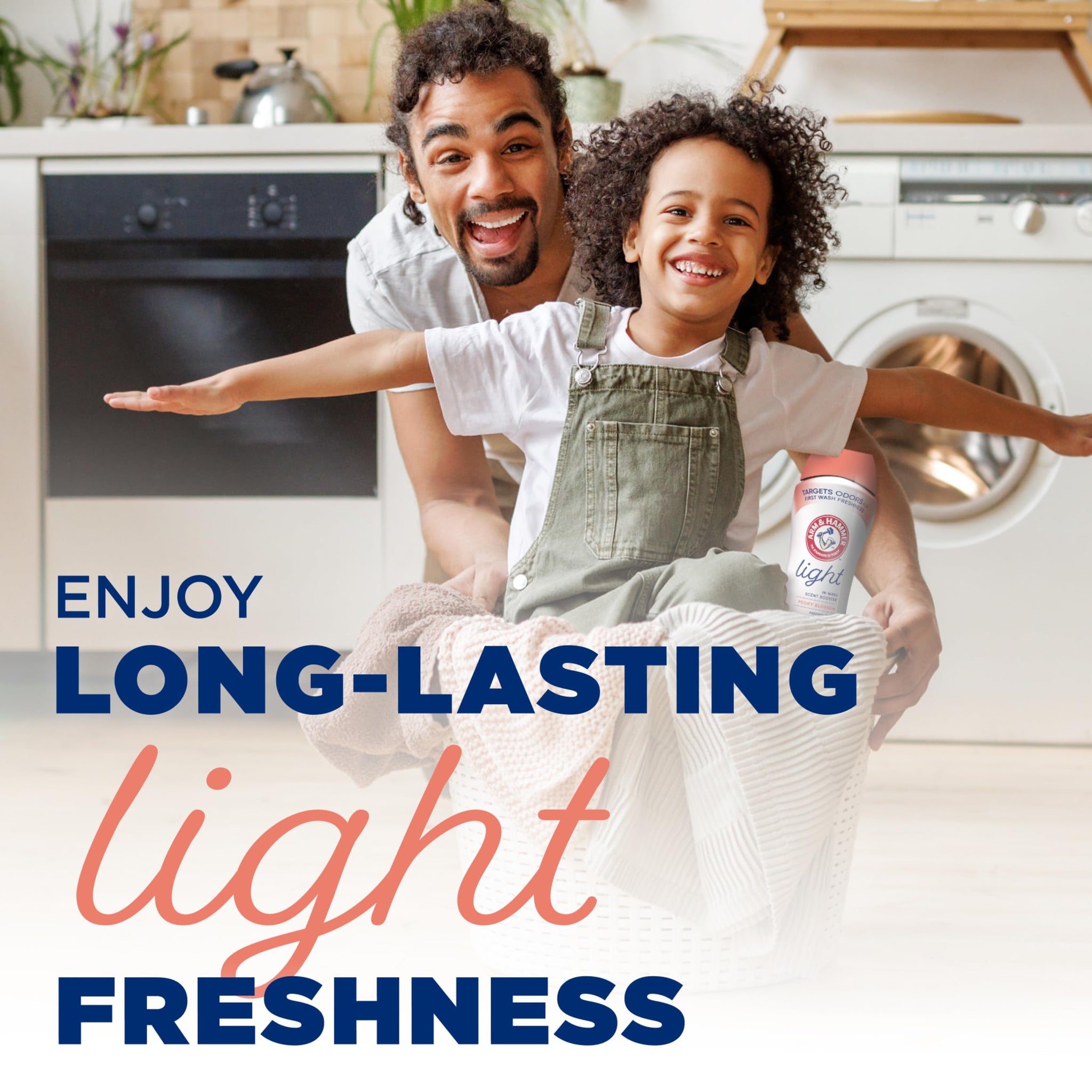 ARM & HAMMER Light In-Wash Scent Booster, No Heavy Perfumes, No Dyes, No Parabens, Peony Blossom Scent, 24 Oz
