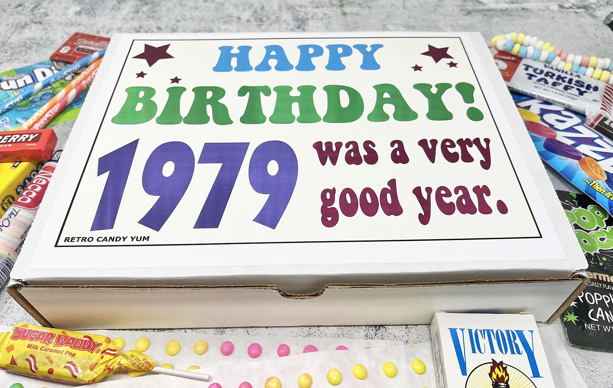 RETRO CANDY YUM ~ 1979 47th Birthday Gift Assortment from Childhood for 47 Year Old Man or Woman Born 1979